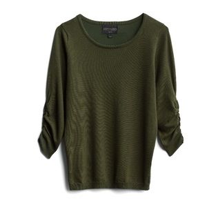 Absolutely Markle ruched 3Q sleeve sweater